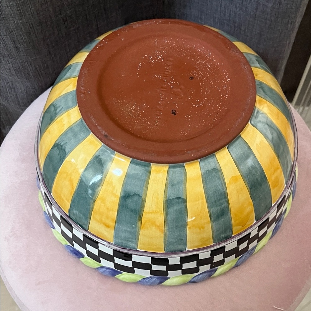 MacKenzie Childs Vintage Picadilly 9” Ceramic Mixing Bowl - Picture 7 of 7